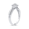 Thumbnail Image 1 of Multi-Diamond Center Engagement Ring 3/8 ct tw Round-cut 10K White Gold