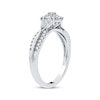Thumbnail Image 2 of Now + Forever Multi-Diamond Center Engagement Ring 3/8 ct tw Round-cut 10K White Gold
