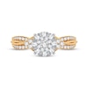 Thumbnail Image 3 of Now + Forever Multi-Diamond Center Round Engagement Ring 3/8 ct tw Round-cut 10K Yellow Gold