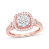 Thumbnail Image 1 of Now + Forever Multi-Diamond Center Cushion Engagement Ring 3/8 ct tw Round & Baguette-cut 10K Rose Gold