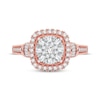 Thumbnail Image 3 of Now + Forever Multi-Diamond Center Cushion Engagement Ring 3/8 ct tw Round & Baguette-cut 10K Rose Gold