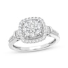 Thumbnail Image 1 of Now + Forever Multi-Diamond Center Cushion Engagement Ring 3/8 ct tw Round & Baguette-cut 10K White Gold