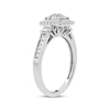 Thumbnail Image 2 of Now + Forever Multi-Diamond Center Cushion Engagement Ring 3/8 ct tw Round & Baguette-cut 10K White Gold