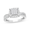 Thumbnail Image 0 of Multi-Diamond Center Engagement Ring 3/8 ct tw Princess & Round-cut 10K White Gold