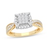 Thumbnail Image 1 of Now + Forever Multi-Diamond Center Engagement Ring 3/8 ct tw Princess & Round-cut 10K Yellow Gold