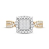 Thumbnail Image 3 of Now + Forever Multi-Diamond Center Engagement Ring 3/8 ct tw Princess & Round-cut 10K Yellow Gold