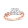 Thumbnail Image 1 of Now + Forever Multi-Diamond Center Engagement Ring 3/8 ct tw Round-cut 10K Rose Gold