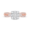 Thumbnail Image 3 of Now + Forever Multi-Diamond Center Engagement Ring 3/8 ct tw Round-cut 10K Rose Gold