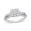 Thumbnail Image 1 of Now + Forever Multi-Diamond Center Twist Engagement Ring 3/8 ct tw Round-cut 10K White Gold