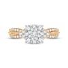 Thumbnail Image 3 of Now + Forever Multi-Diamond Center Engagement Ring 3/8 ct tw Round-cut 10K Yellow Gold
