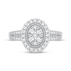 Thumbnail Image 3 of Now + Forever Multi-Diamond Center Oval Milgrain Engagement Ring 3/8 ct tw Round-cut 10K White Gold