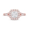 Thumbnail Image 3 of Now + Forever Multi-Diamond Center Split Shank Engagement Ring 3/8 ct tw Round-cut 10K Rose Gold