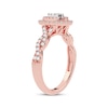 Thumbnail Image 2 of Now + Forever Multi-Diamond Pear Double Halo Engagement Ring 3/8 ct tw Round-cut 10K Rose Gold