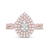 Thumbnail Image 3 of Now + Forever Multi-Diamond Pear Double Halo Engagement Ring 3/8 ct tw Round-cut 10K Rose Gold