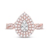 Thumbnail Image 2 of Multi-Diamond Pear Double Halo Engagement Ring 3/8 ct tw Round-cut 10K Rose Gold