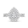 Thumbnail Image 3 of Now + Forever Multi-Diamond Center Pear Twist Engagement Ring 3/8 ct tw Round-cut 10K White Gold