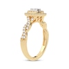 Thumbnail Image 2 of Now + Forever Multi-Diamond Pear Double Halo Engagement Ring 3/8 ct tw Round-cut 10K Yellow Gold