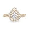 Thumbnail Image 3 of Now + Forever Multi-Diamond Pear Double Halo Engagement Ring 3/8 ct tw Round-cut 10K Yellow Gold