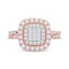 Thumbnail Image 3 of Now + Forever Multi-Diamond Cushion Engagement Ring 3/8 ct tw Princess & Round-cut 10K Rose Gold