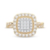 Thumbnail Image 3 of Now + Forever Multi-Diamond Cushion Engagement Ring 3/8 ct tw Princess & Round-cut 10K Yellow Gold