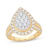 Thumbnail Image 0 of Multi-Diamond Pear Frame Engagement Ring 2 ct tw 10K Yellow Gold