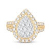 Thumbnail Image 2 of Multi-Diamond Pear Frame Engagement Ring 2 ct tw 10K Yellow Gold