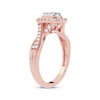 Thumbnail Image 1 of Multi-Diamond Cushion Twist Engagement Ring 3/8 ct tw Round-cut 10K Rose Gold