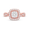 Thumbnail Image 3 of Now + Forever Multi-Diamond Cushion Twist Engagement Ring 3/8 ct tw Round-cut 10K Rose Gold