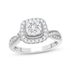 Thumbnail Image 0 of Multi-Diamond Center Cushion Engagement Ring 3/8 ct tw Round-cut 10K White Gold
