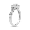 Thumbnail Image 1 of Multi-Diamond Center Cushion Engagement Ring 3/8 ct tw Round-cut 10K White Gold
