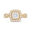 Thumbnail Image 2 of Multi-Diamond Cushion Twist Engagement Ring 3/8 ct tw Round-cut 10K Yellow Gold
