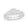 Thumbnail Image 1 of Memories Moments Magic Diamond Bridal Set 3/4 ct tw Princess & Round-cut 10K White Gold