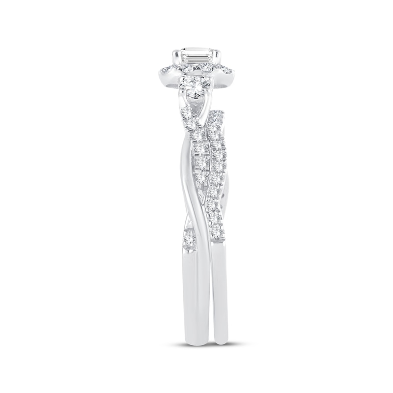 Main Image 2 of Memories Moments Magic Diamond Bridal Set 3/4 ct tw Princess & Round-cut 10K White Gold