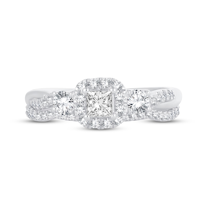 Main Image 3 of Memories Moments Magic Diamond Bridal Set 3/4 ct tw Princess & Round-cut 10K White Gold