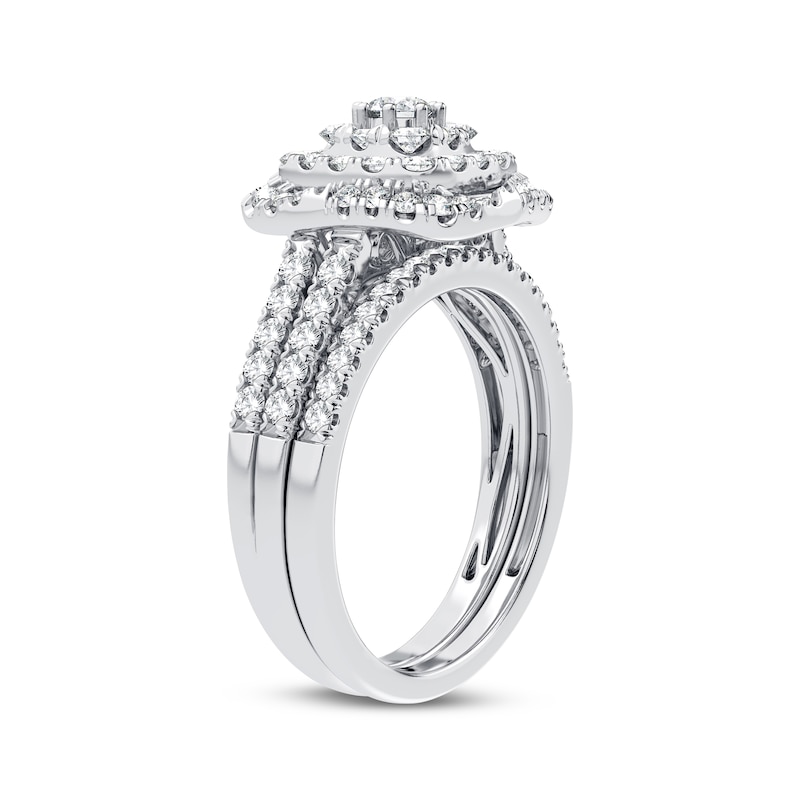 Diamond Bridal Set 7/8 ct tw Round-cut 10K White Gold