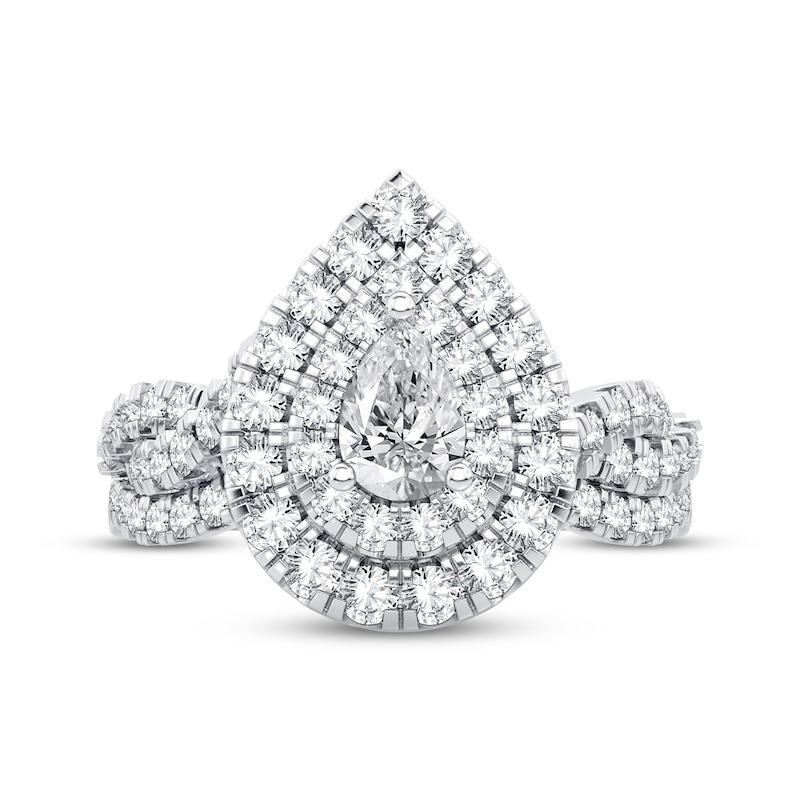 Main Image 3 of Now + Forever Diamond Bridal Set 3/4 ct tw Pear & Round-cut 10K White Gold