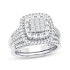 Thumbnail Image 1 of Now + Forever Multi-Diamond Center Bridal Set 7/8 ct tw Princess & Round-cut 10K White Gold
