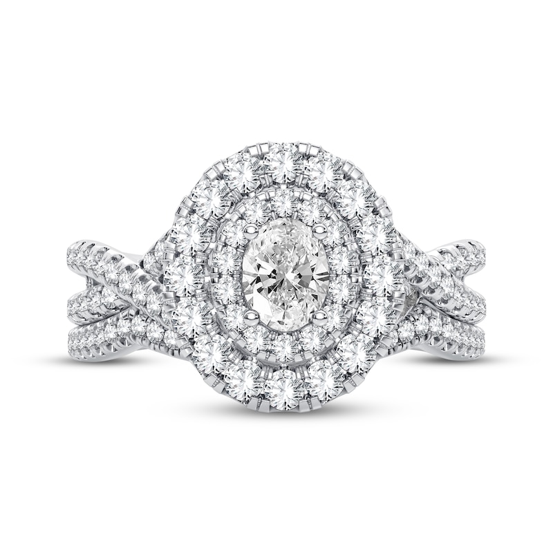 Main Image 3 of Now + Forever Diamond Bridal Set 3/4 ct tw Oval & Round-cut 10K White Gold
