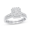 Thumbnail Image 0 of Diamond Bridal Set 3/8 ct tw Emerald & Round-cut 10K White Gold