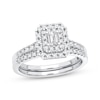 Thumbnail Image 1 of Now + Forever Diamond Bridal Set 3/8 ct tw Emerald & Round-cut 10K White Gold