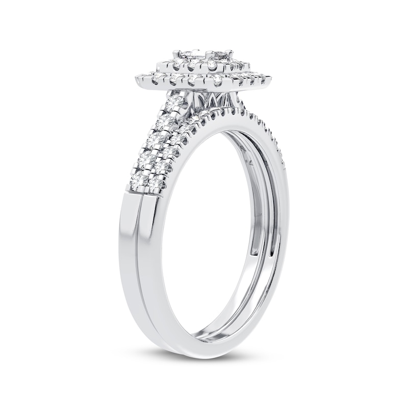 Main Image 2 of Now + Forever Diamond Bridal Set 3/8 ct tw Emerald & Round-cut 10K White Gold