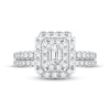 Thumbnail Image 2 of Diamond Bridal Set 3/8 ct tw Emerald & Round-cut 10K White Gold
