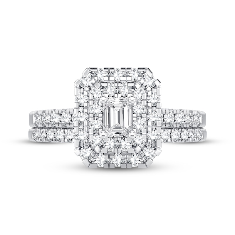 Main Image 3 of Now + Forever Diamond Bridal Set 3/8 ct tw Emerald & Round-cut 10K White Gold