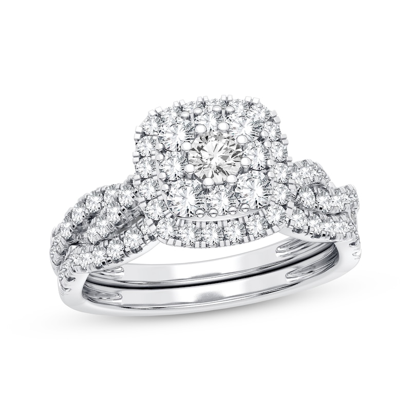 Main Image 1 of Now + Forever Multi-Diamond Center Bridal Set 1 ct tw Round-cut 10K White Gold