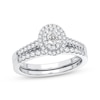 Thumbnail Image 1 of Now + Forever Diamond Halo Bridal Set 1/2 ct tw Oval & Round-cut 10K White Gold