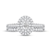 Thumbnail Image 3 of Now + Forever Diamond Halo Bridal Set 1/2 ct tw Oval & Round-cut 10K White Gold