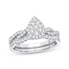 Thumbnail Image 0 of Multi-Diamond Center Pear Bridal Set 1/2 ct tw Round-cut 10K White Gold