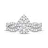 Thumbnail Image 2 of Multi-Diamond Center Pear Bridal Set 1/2 ct tw Round-cut 10K White Gold