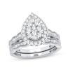 Thumbnail Image 0 of Multi-Diamond Center Pear Bridal Set 3/4 ct tw Round-cut 10K White Gold