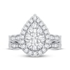 Thumbnail Image 2 of Multi-Diamond Center Pear Bridal Set 3/4 ct tw Round-cut 10K White Gold